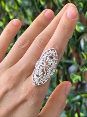 Vintage Statement Ring 925 Sterling Silver